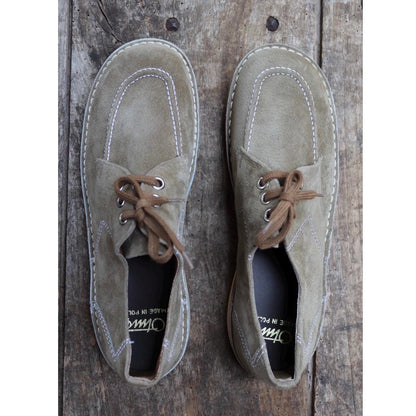 Vintage 1980s suede shoes - deadstock - hand made - mod style - crepe sole - UK size 9 - EUR 43