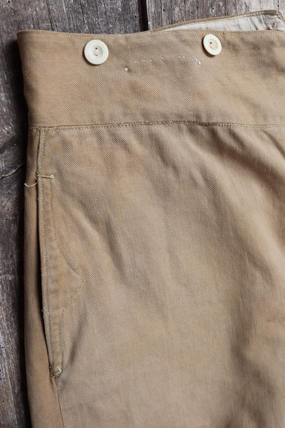 Vintage 1900s 10s French officers trousers - antique military pants - 39” x 30” - buckle back - bone buttons