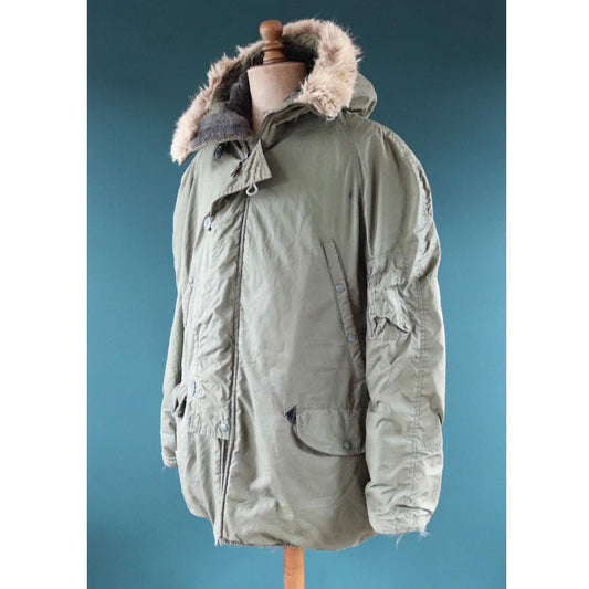 Vintage 1970s USAF N3B parka - US Air Force green snorkel jacket - 58” chest - extreme cold weather - Vietnam era