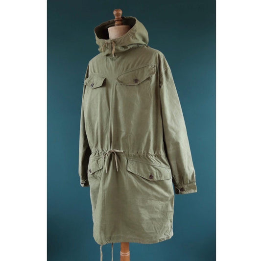 Vintage 1940s 50s French army smock - military anorak -M47 - 54” chest - for hiking