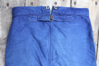 Vintage 1940s 50s French workwear trousers - moleskin chore pants - buckle back - 32” x 25”
