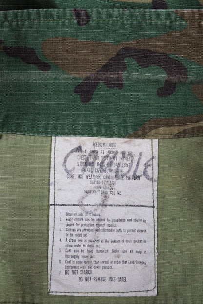 Vintage 1980s USMC camouflage shirt - rip stop - US marine corps - jungle jacket - 47" chest