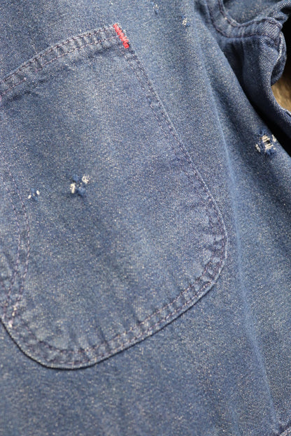 Vintage 1970s 80s workwear coveralls - Wrangler overalls - blue denim chore - 50” x 42” x 29” - mechanic boiler suit