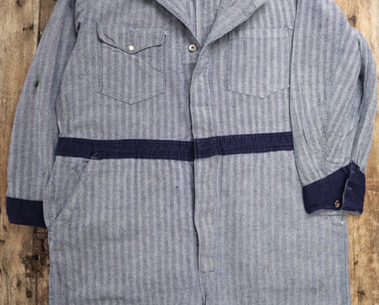 Vintage 1960s workwear coveralls - herringbone denim overalls - 46” x 39” x 32” - mechanic boiler suit - Goodwood outfit