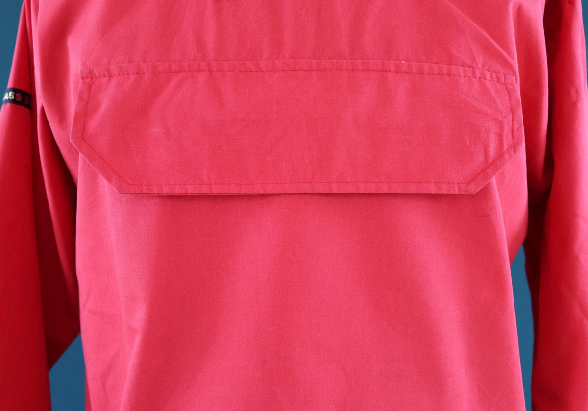 Vintage 1970s red smock - 1980s hiking anorak - 45” chest - for skiing or walking
