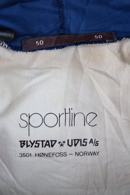 Vintage 2000s blue Norwegian smock - hiking anorak - 50” chest - fur trim hood - for skiing or walking