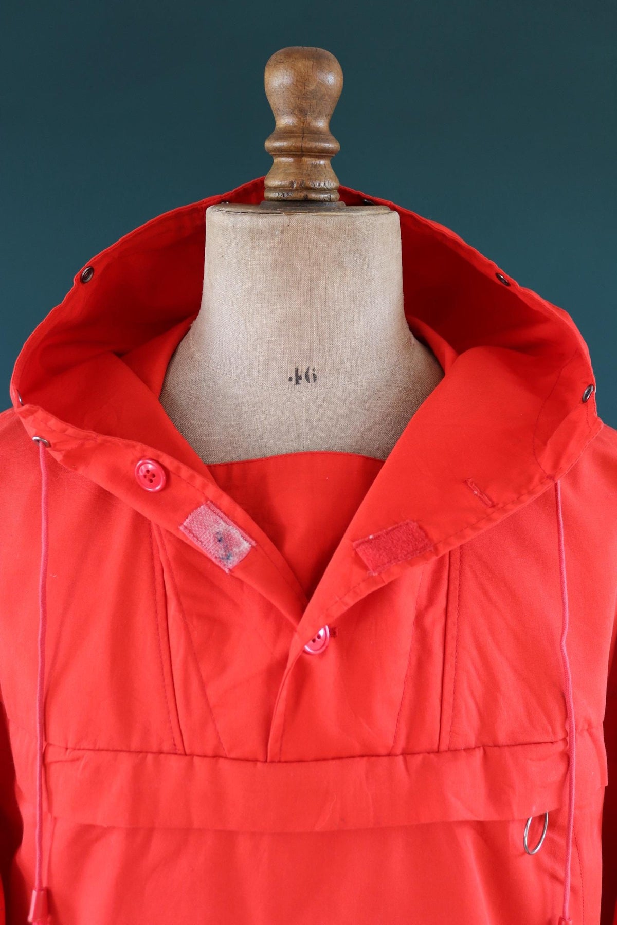 Vintage 1980s red Norwegian smock - hiking anorak - 53” chest - for walking or skiing