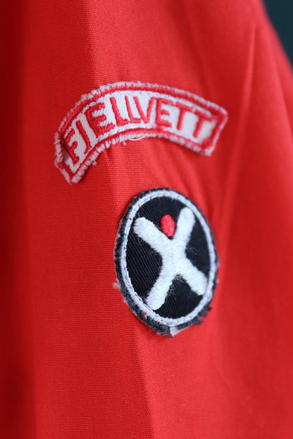 Vintage 1980s red Norwegian smock - hiking anorak - 53” chest - for walking or skiing