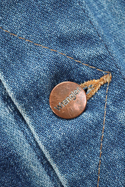 Vintage 1980s Wrangler trucker jacket - 36" chest - denim workwear - whisker fade