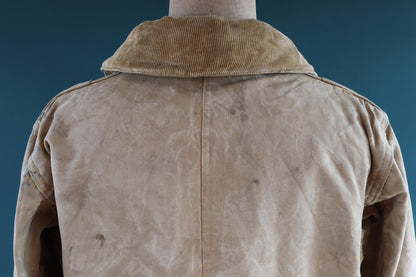 Vintage 1940s duck cotton hunting jacket - American workwear - tin cloth - 48” chest - Red Head