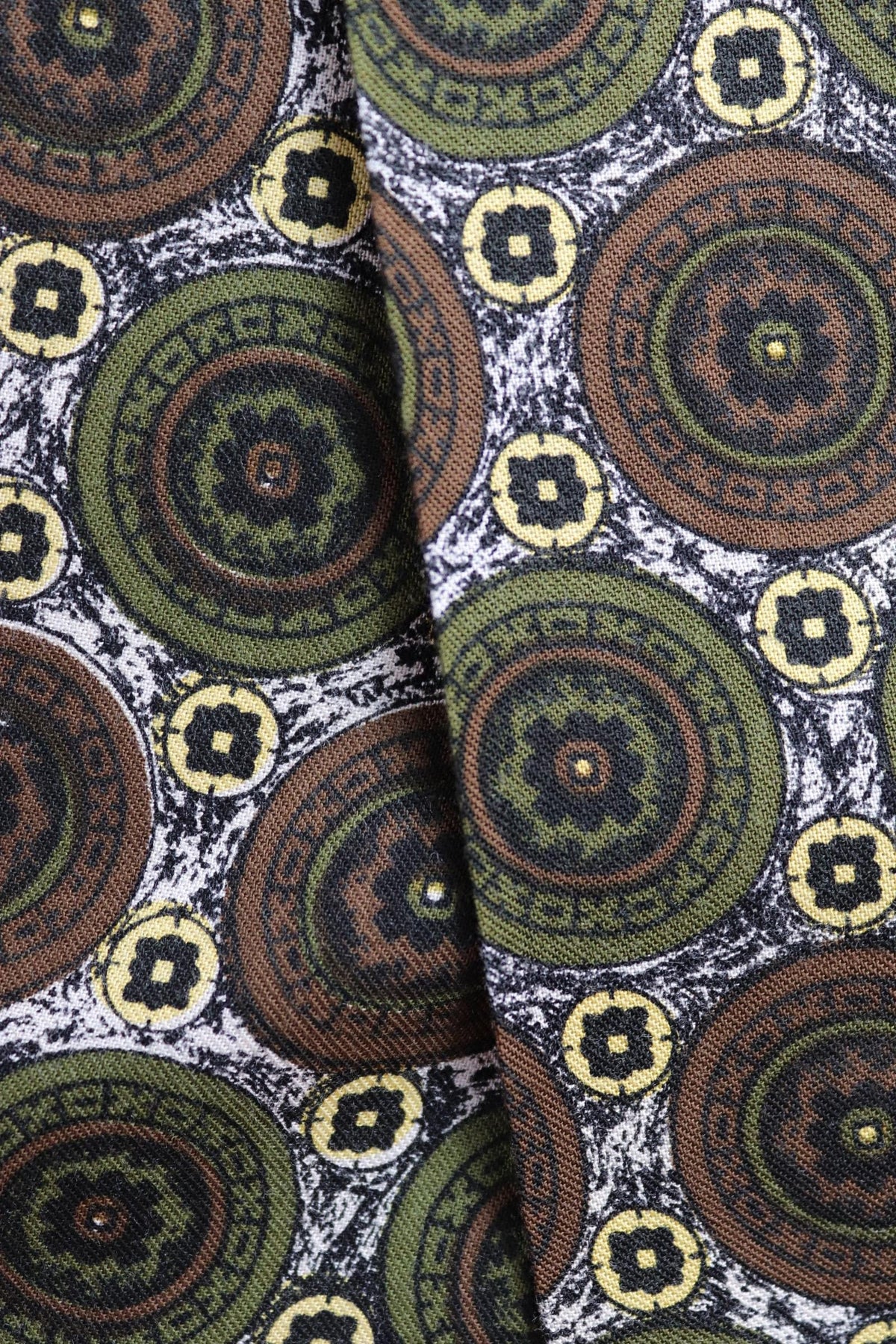 Vintage mens neck scarf - wool and silk - brown and green - Goodwood festival - wedding attire