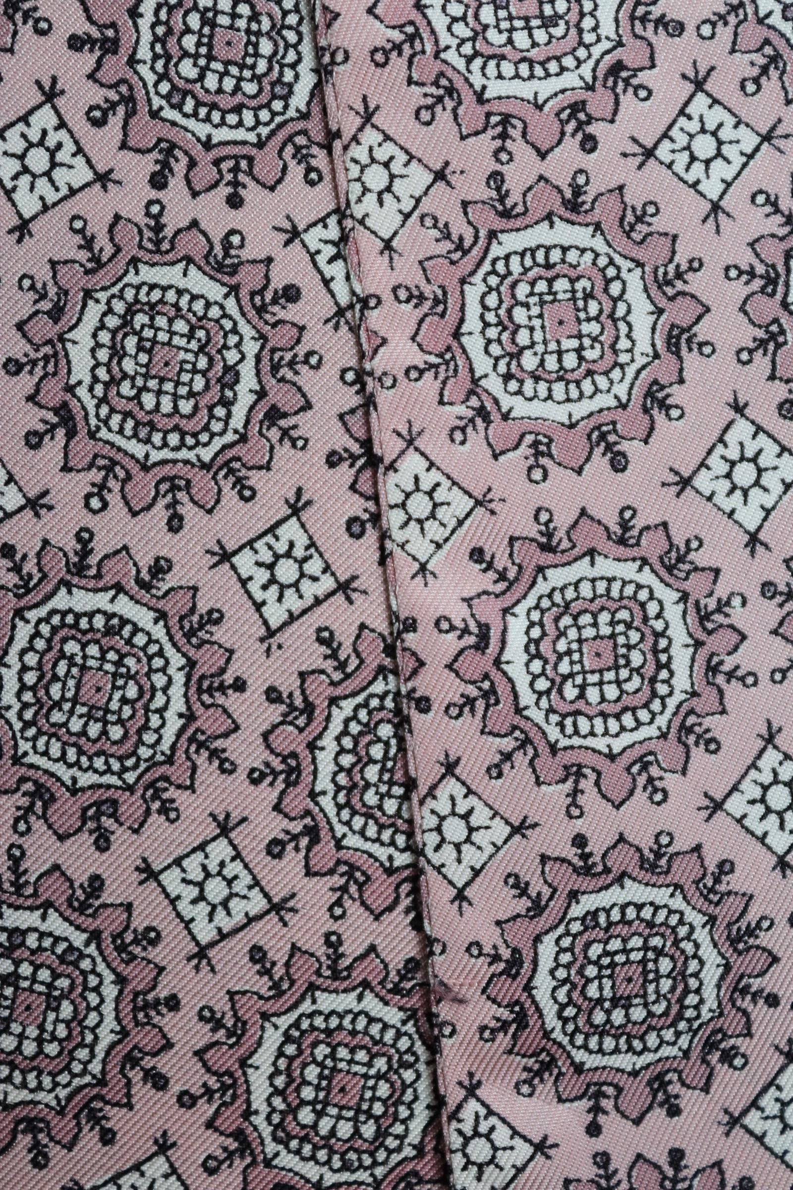 Vintage mens neck scarf - pink and white - mod style - Goodwood festival - wedding attire