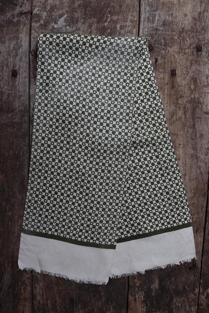 Vintage mens neck scarf - green and cream - mod style - Goodwood festival - wedding attire