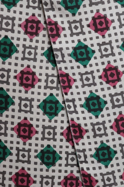 Vintage mens neck scarf - pink and green - mod style - Goodwood festival - wedding attire