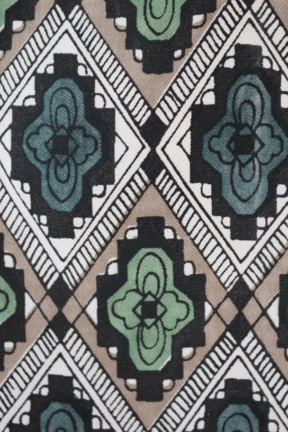 Vintage mens neck scarf - green and taupe - mod style - Goodwood festival - wedding attire