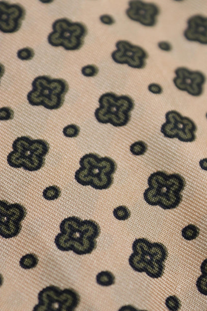 Vintage mens neck scarf - green and peach - mod style - Goodwood festival - wedding attire