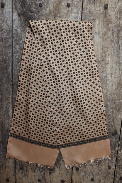 Vintage mens neck scarf - green and peach - mod style - Goodwood festival - wedding attire