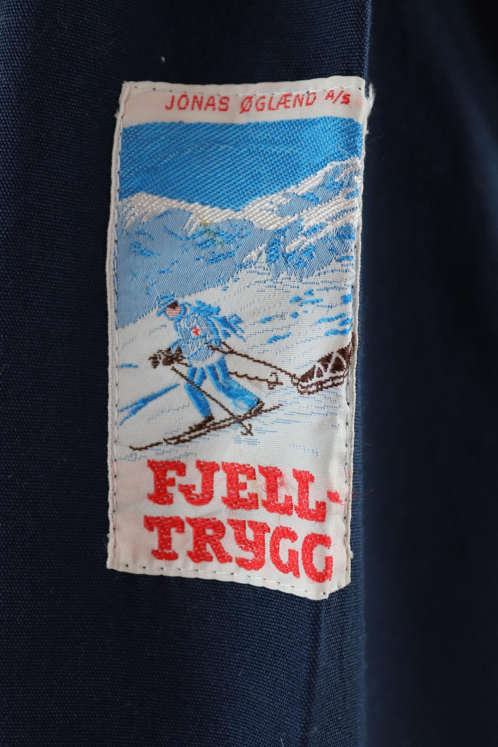 Vintage 1970s 80s blue Norwegian smock - skiing anorak - 44” chest