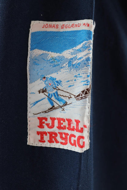 Vintage 1970s 80s blue Norwegian smock - skiing anorak - 44” chest