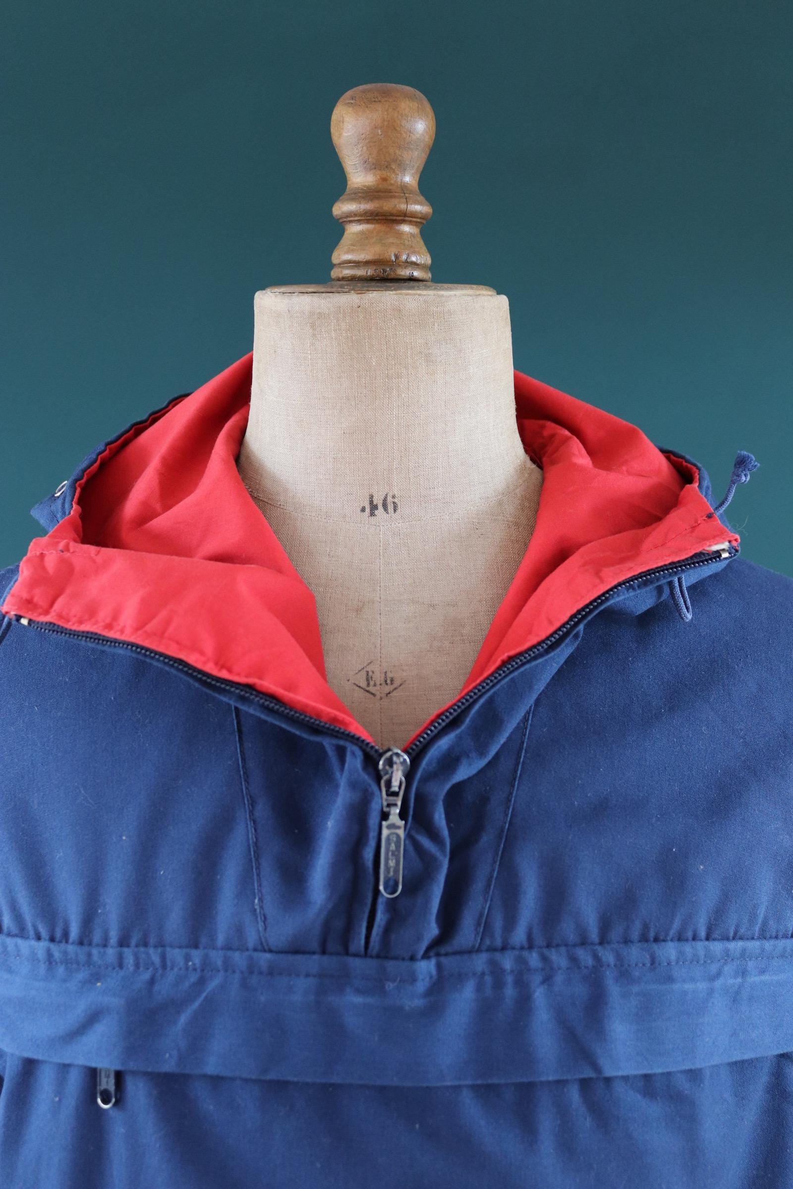 Vintage 1970s 80s blue Norwegian smock - skiing anorak - 44” chest