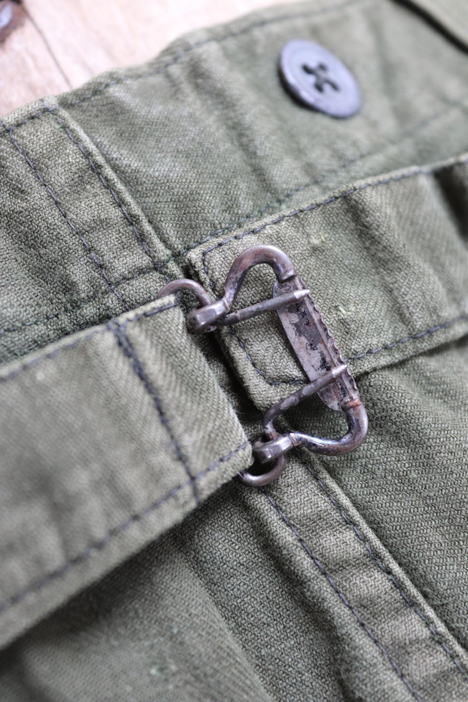 Vintage 1940s 50s Swedish army trousers - military workwear - cotton twill buckle back pants - utility field chore - 34” x 30”