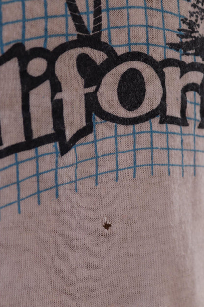 Vintage 1990s California surf t shirt - Hang Ten - palm tree print - 42” chest