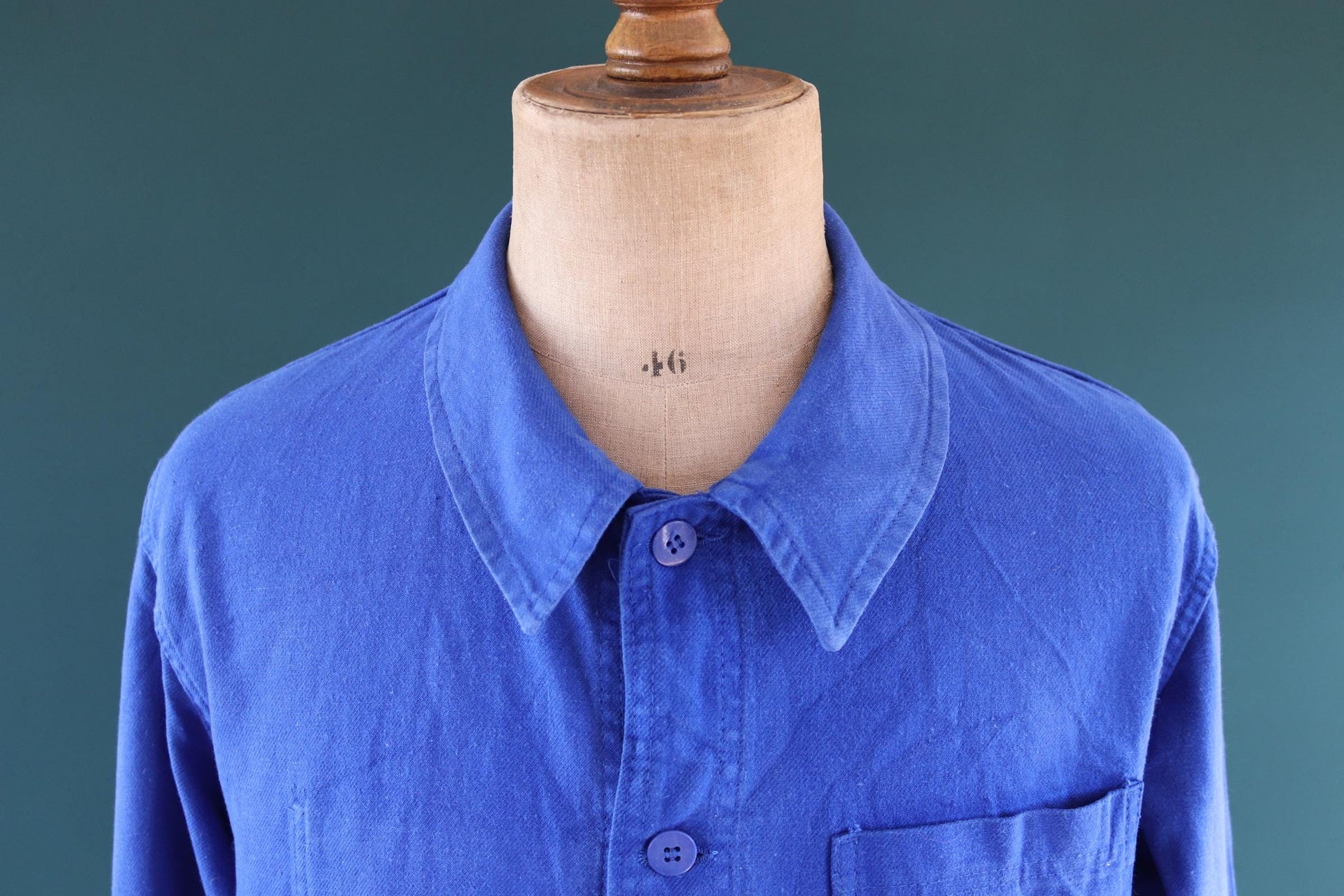 Vintage French blue workwear jacket - 1960s chore coat - cotton twill - 46” chest - bleu de travail - Bill Cunningham