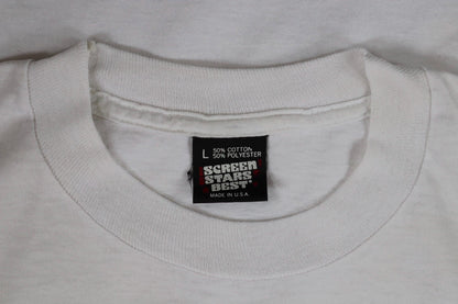 Vintage 1990s US Navy ship t shirt - USS Mahan - military print - single stitch - 40” chest