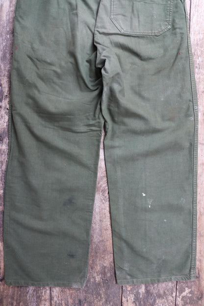 Vintage 1940s 50s Swedish military workwear trousers - utility chore pants - buckle back - 34” x 30”