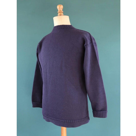 Vintage wool Guernsey jumper - fisherman workwear - Breton sweater - 41” chest