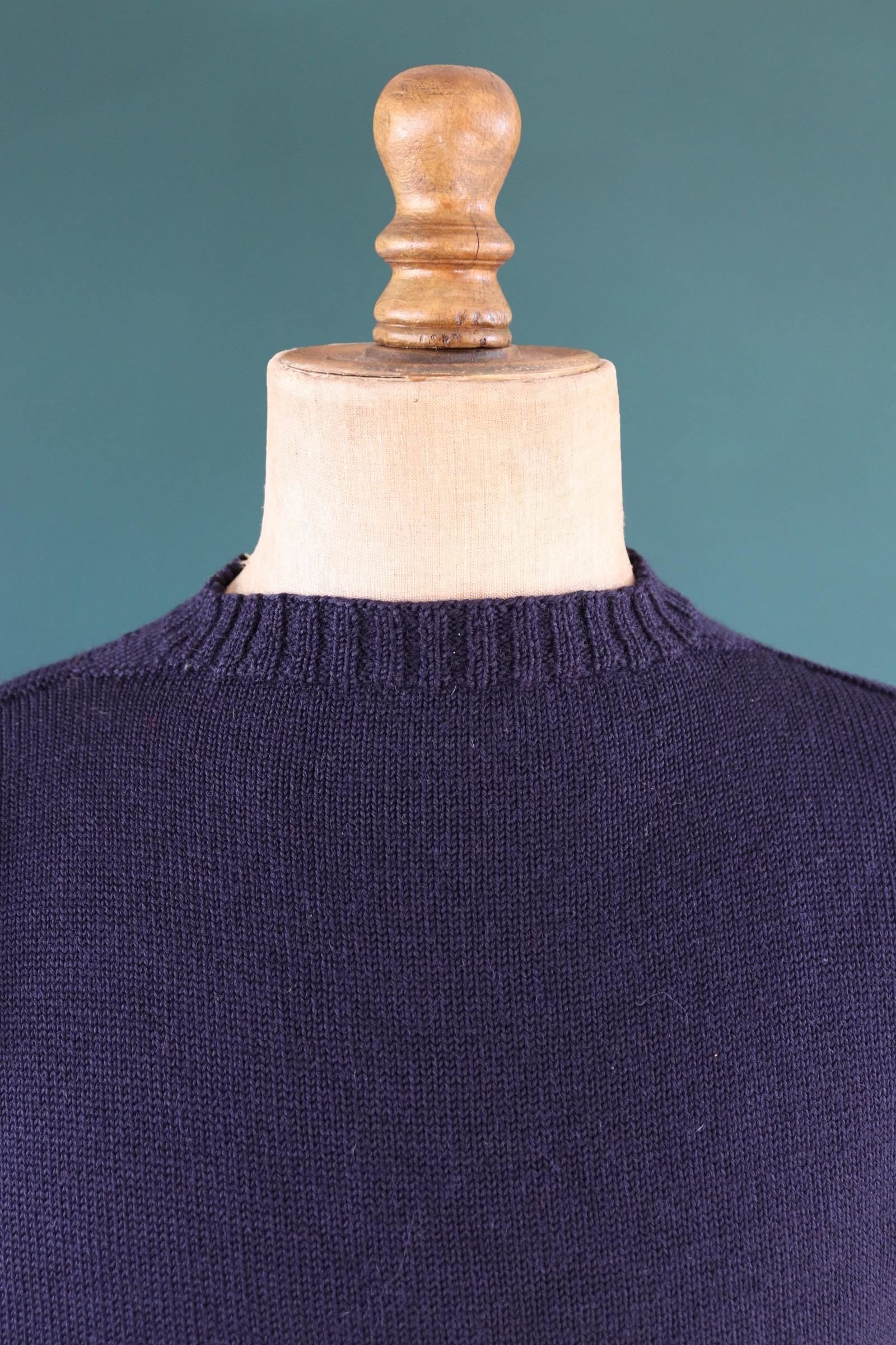 Vintage wool Guernsey jumper - fisherman workwear - Breton sweater - 41” chest