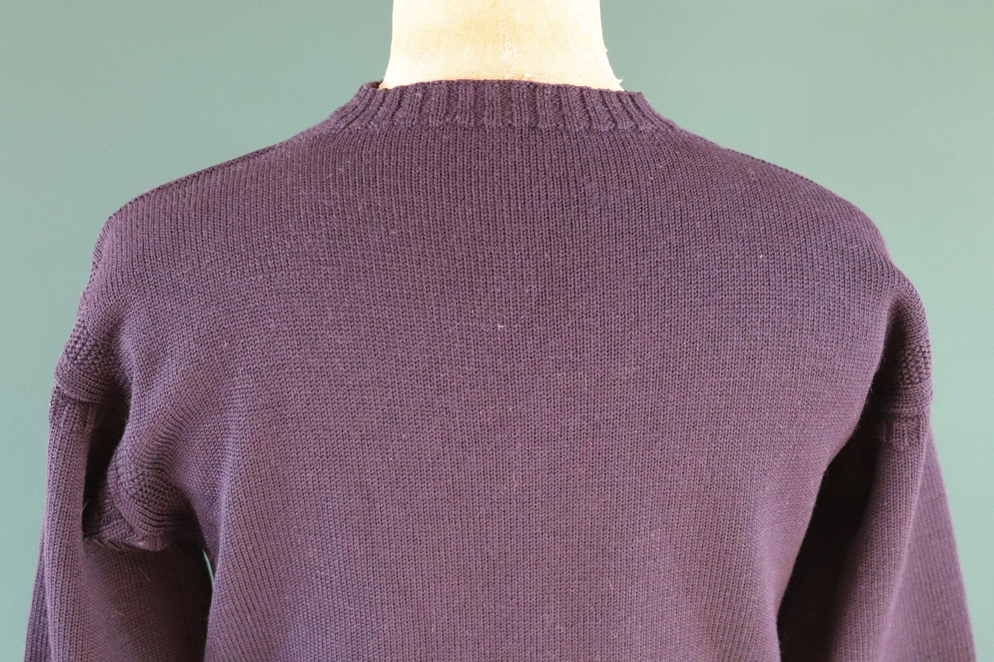 Vintage wool Guernsey jumper - fisherman workwear - Breton sweater - 41” chest