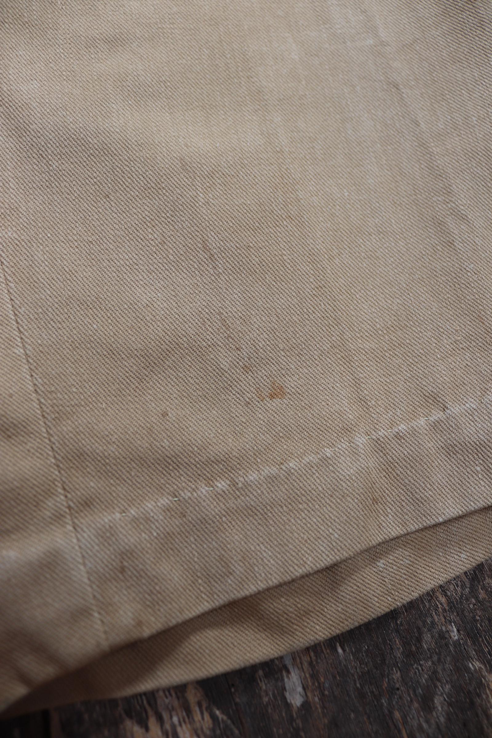 Vintage 1900s 10s French cotton trousers - antique military pants - 38” x 30” - fishtail v notch - buckle back