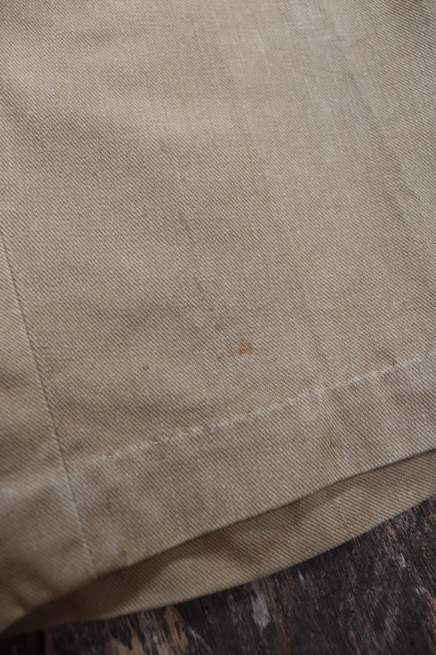 Vintage 1900s 10s French cotton trousers - antique military pants - 38” x 30” - fishtail v notch - buckle back