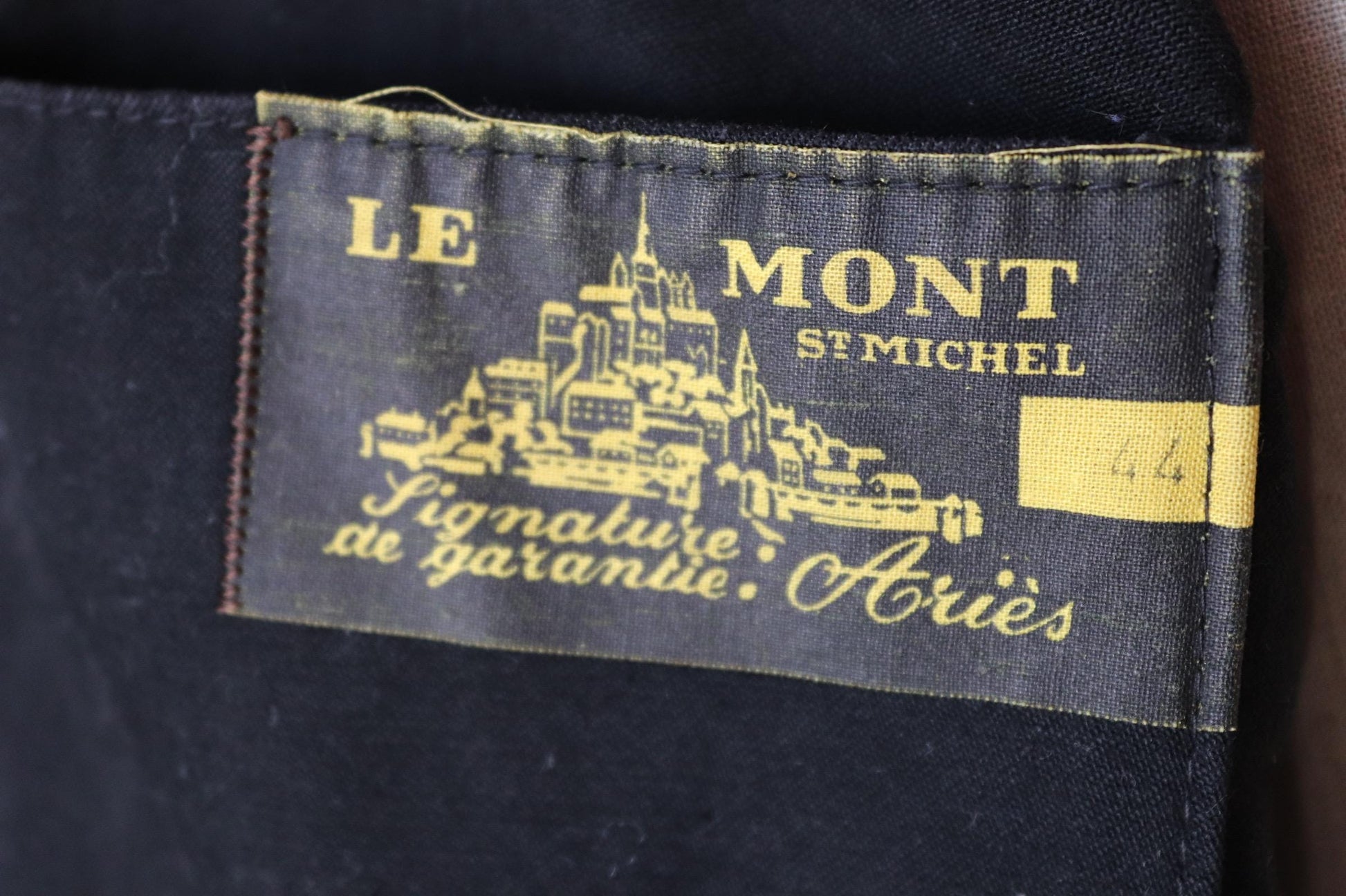 Vintage French black moleskin workwear jacket - Le Mont St Michel - 1950s chore coat - 39” chest