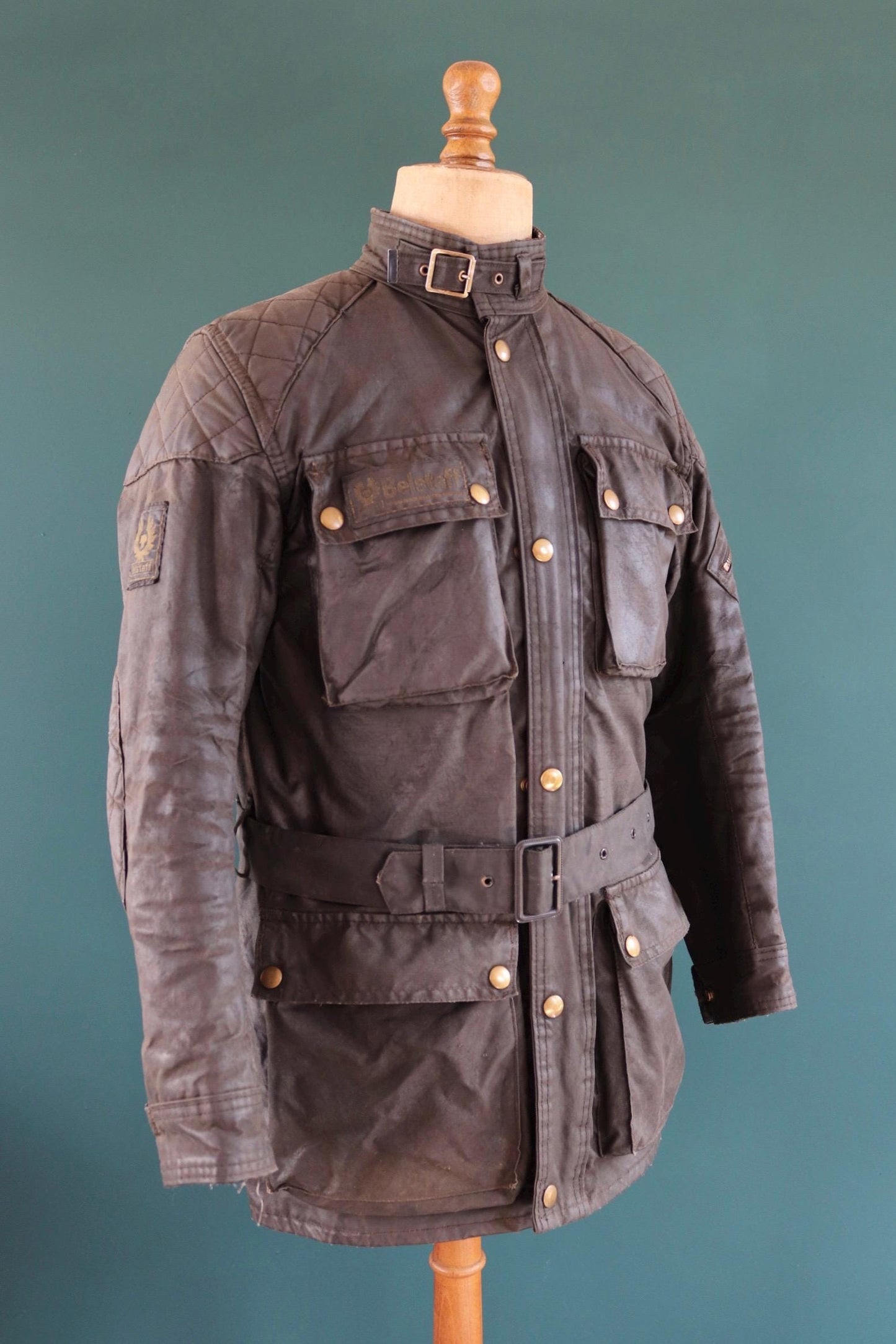 Vintage 1980s Belstaff Tourmaster trophy jacket - waxed cotton - motorcycle trial bike racing - 42" chest