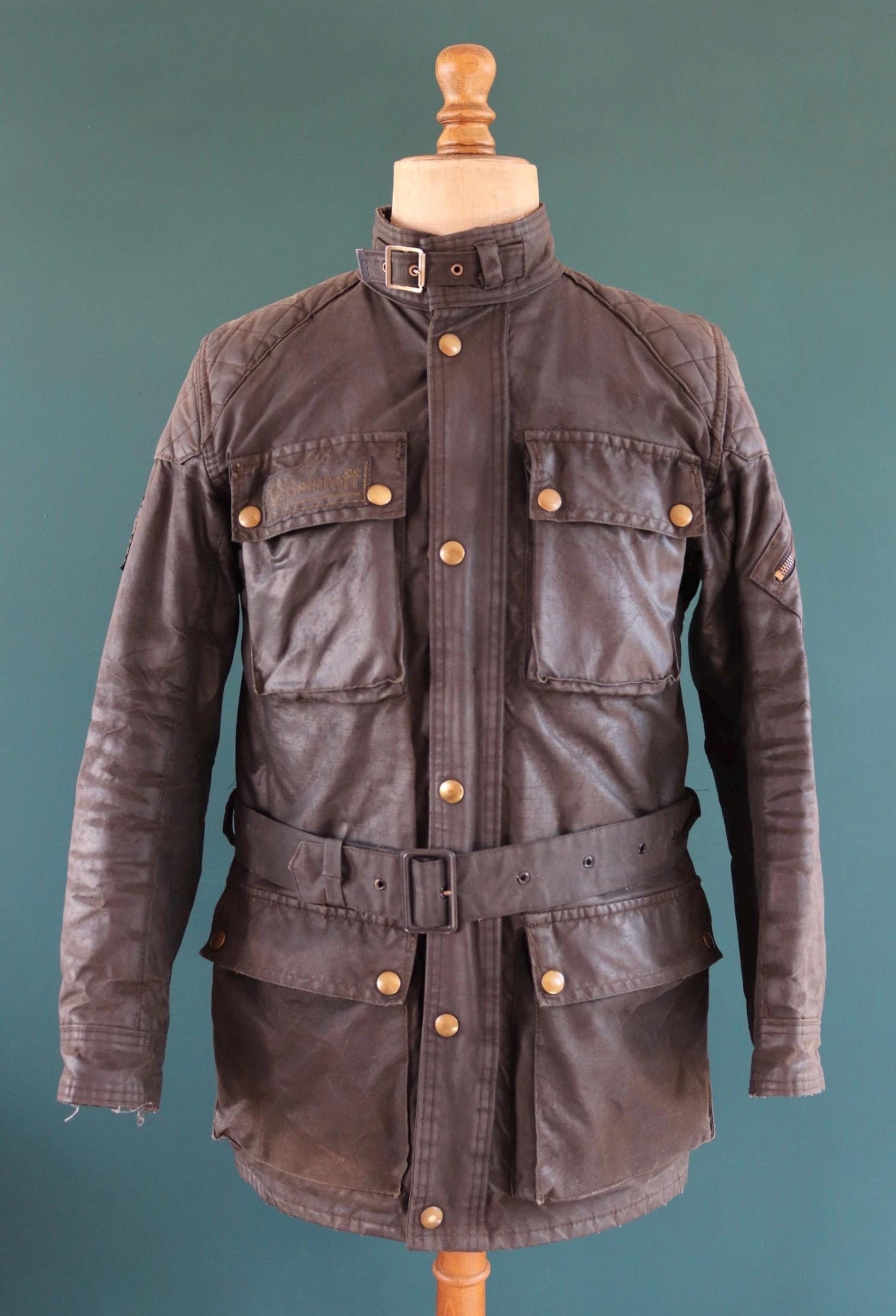 Vintage 1980s Belstaff Tourmaster trophy jacket - waxed cotton - motorcycle trial bike racing - 42" chest