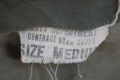 Vintage 1940s US Navy foul weather smock - USN stencilled deck jacket - military parka - 50” chest