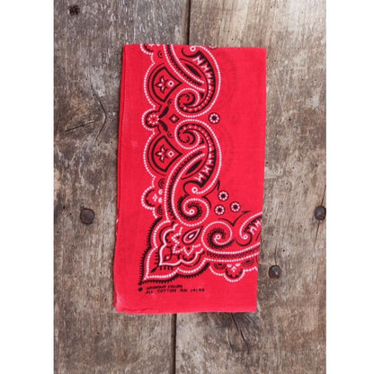 Vintage red workwear bandana - pocket square - western neckerchief