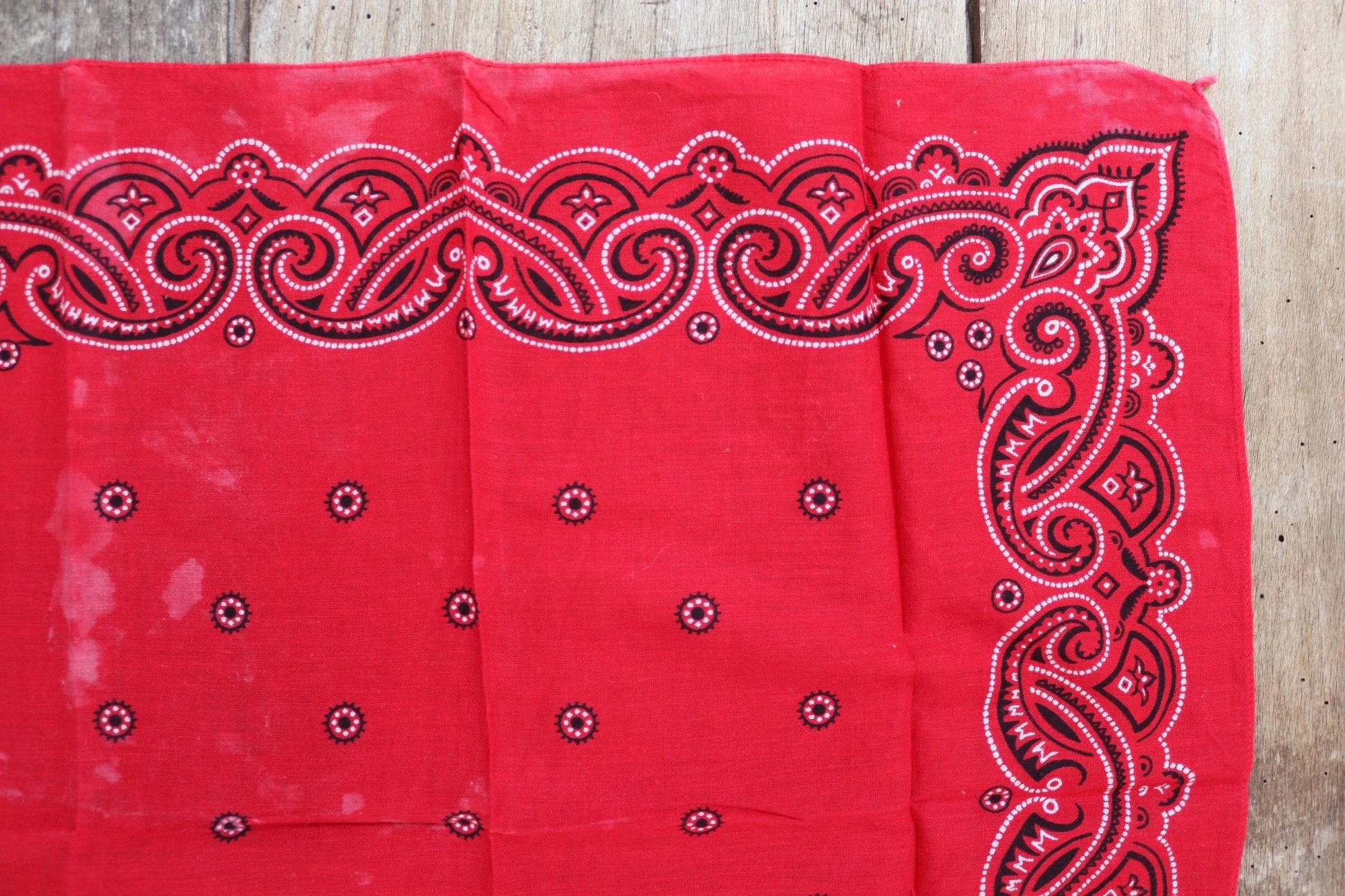 Vintage red workwear bandana - pocket square - western neckerchief