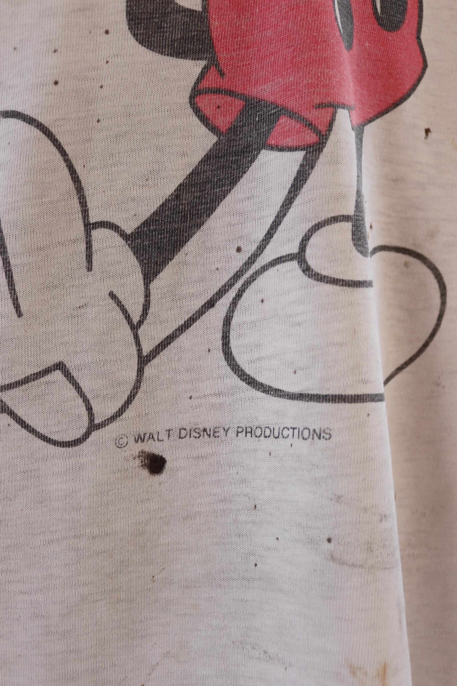 Vintage 1980s thrashed Mickey t shirt - 43” chest - distressed