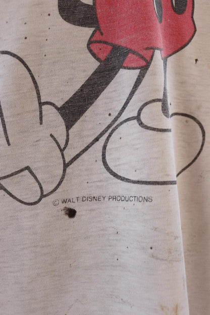 Vintage 1980s thrashed Mickey t shirt - 43” chest - distressed
