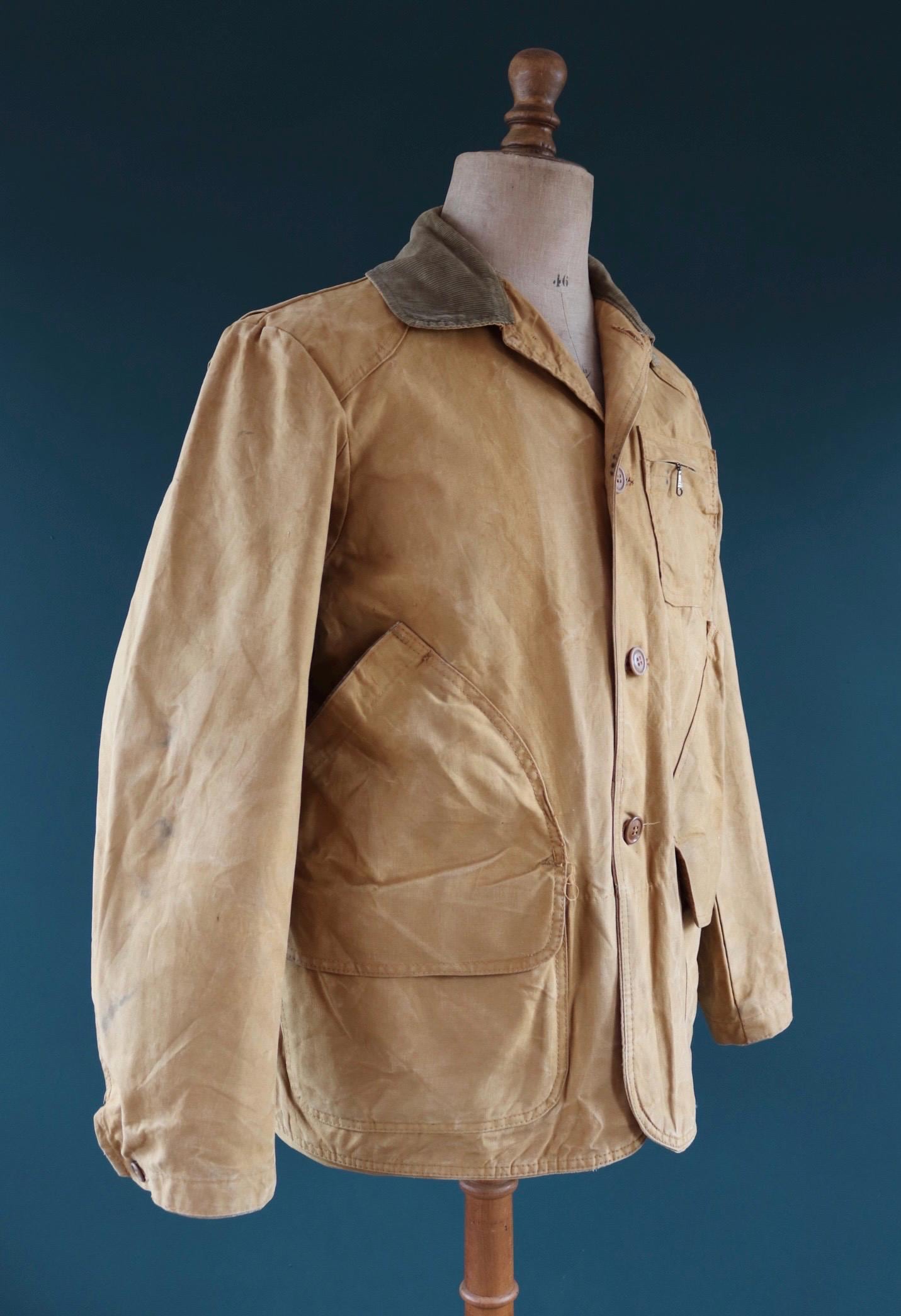 Vintage 1960s LL Bean workwear jacket - canvas hunting coat - Talon zipper - script label - 45” chest