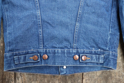 Vintage 1980s Wrangler trucker jacket - 36" chest - denim workwear - whisker fade