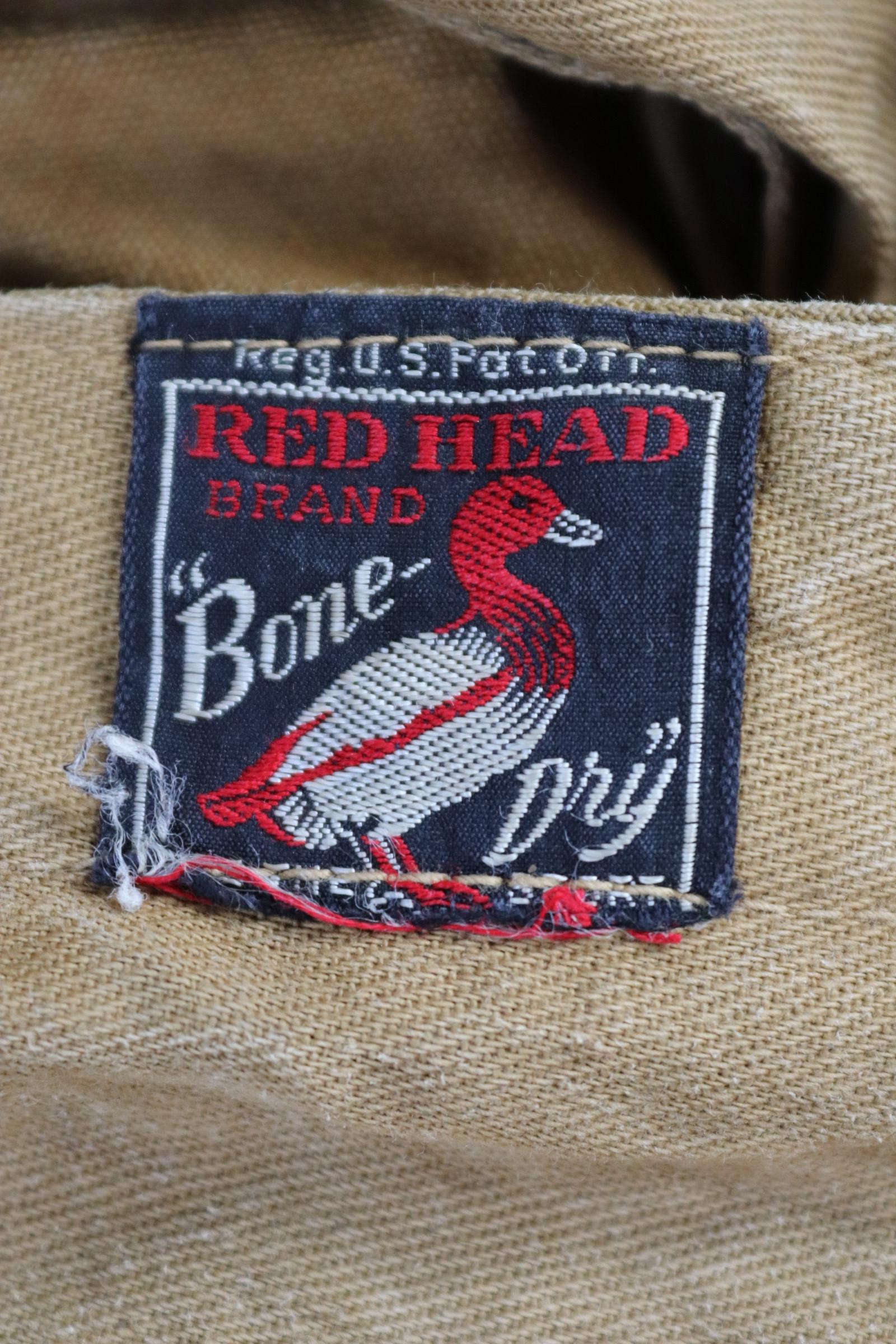 Vintage 1940s duck cotton hunting jacket - American workwear - tin cloth - 48” chest - Red Head