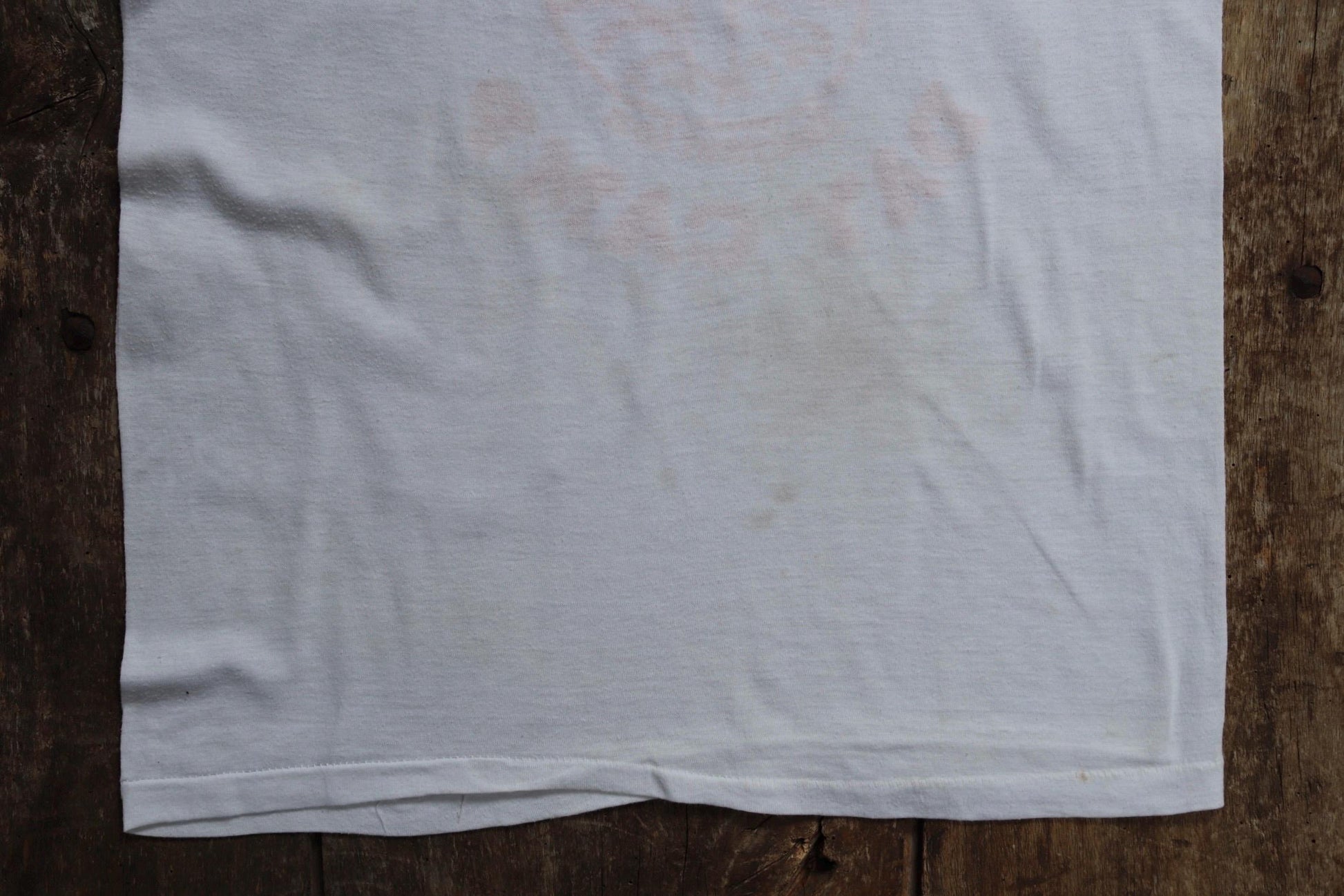 Vintage 1970s 80s camp t shirt - Fruit of the Loom white tee - 34” chest