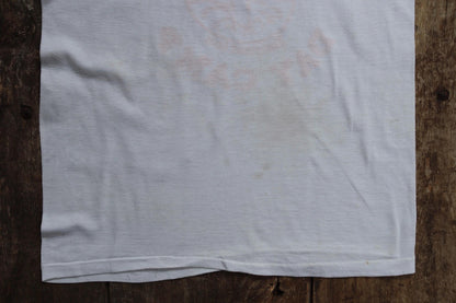 Vintage 1970s 80s camp t shirt - Fruit of the Loom white tee - 34” chest