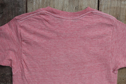 Vintage 1970s 80s pink marl t shirt - womens rights - feminist activism - 30” chest