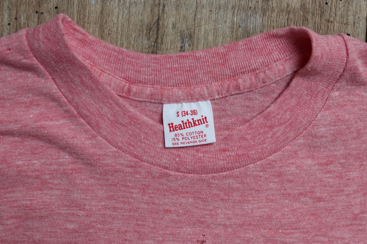 Vintage 1970s 80s pink marl t shirt - womens rights - feminist activism - 30” chest