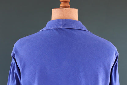 Vintage French blue workwear jacket - 1960s chore coat - cotton twill - 43” chest - bleu de travail - Bill Cunningham